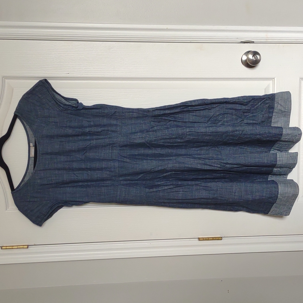 Fit and flare chambray dress